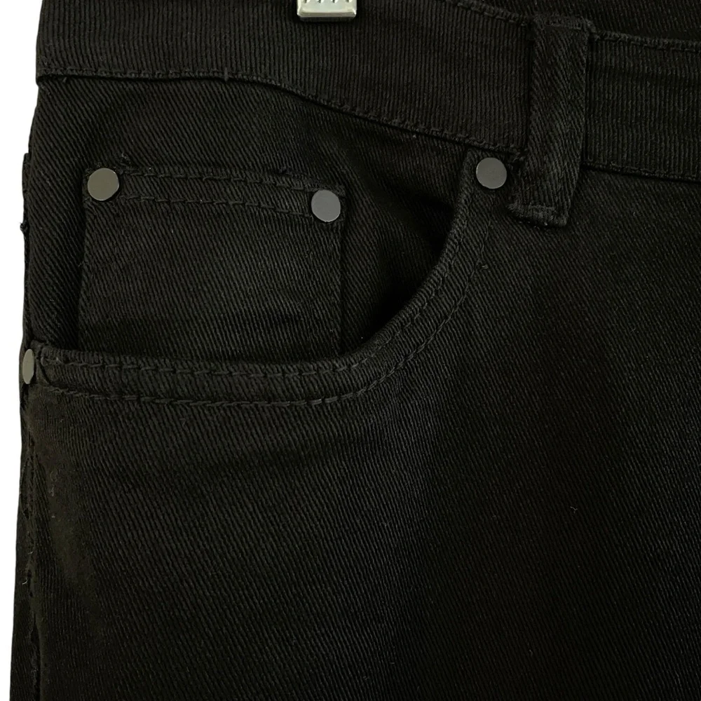 Platform Men’s Jeans 36/30 Modern Classic Slim Stretch Black Denim Ripped Knees